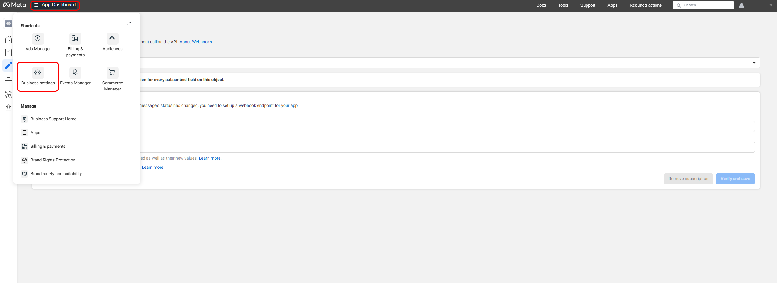 Meta developer account creation flow