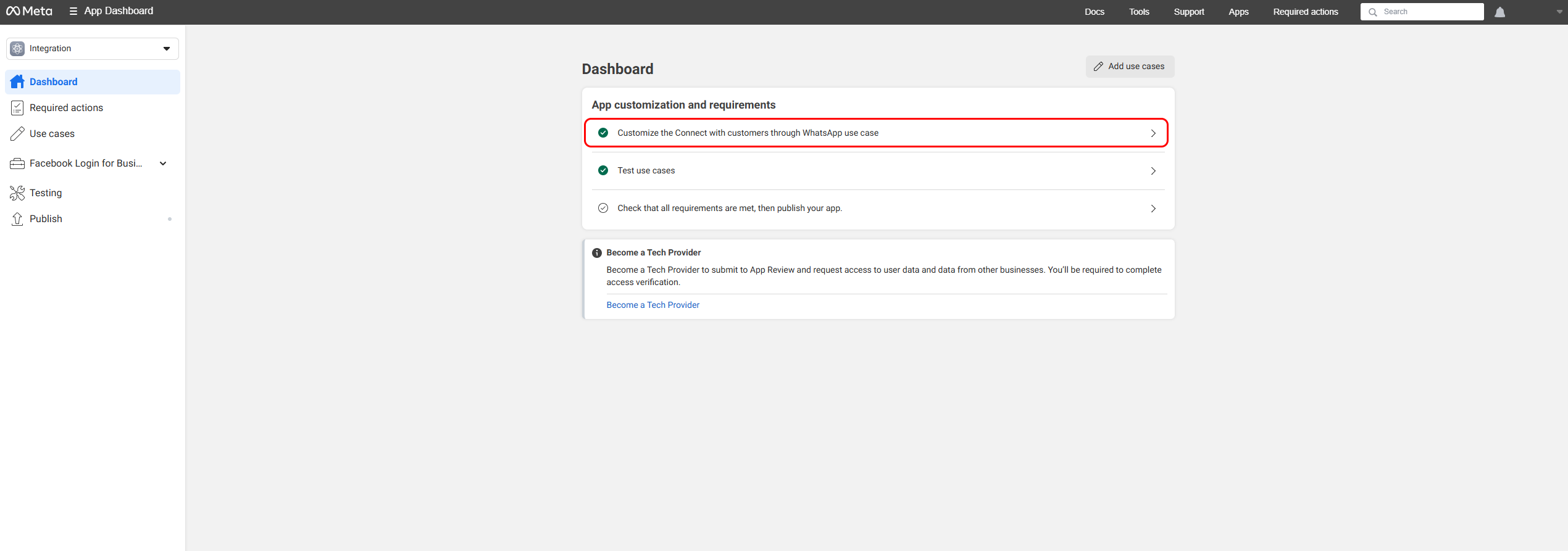 Meta developer account creation flow