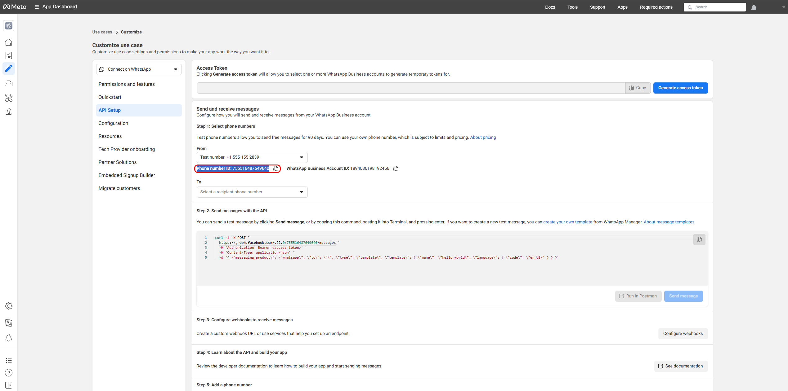Meta developer account creation flow